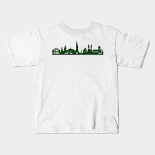 FREIBURG skyline in forest green Kids T-Shirt